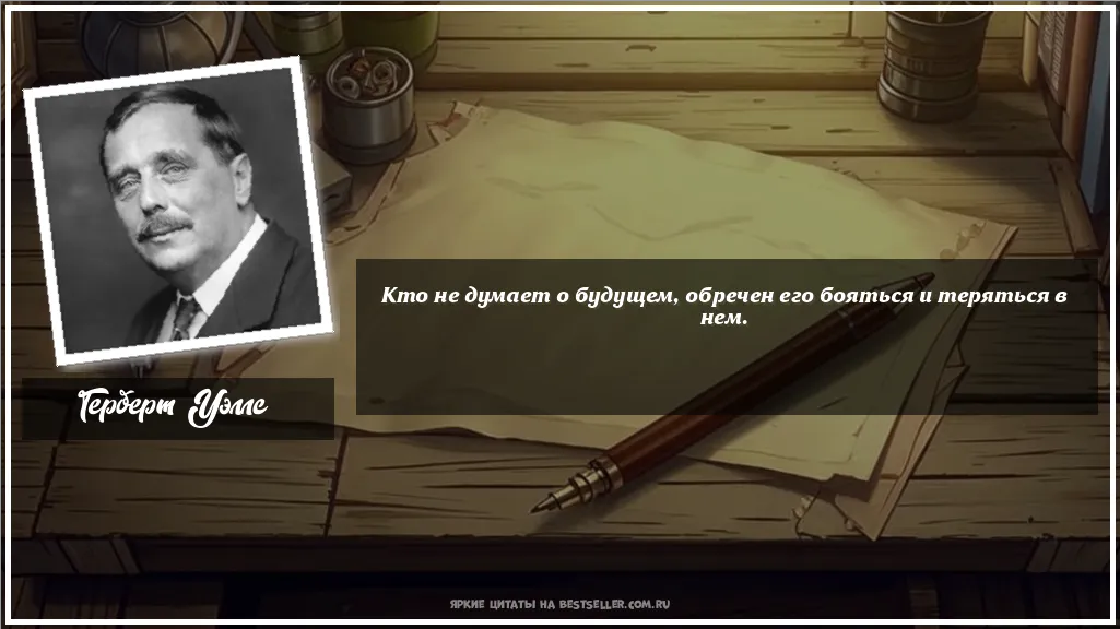 Картинка с цитатой - 'Кто не думает о будущем, обречен его...'