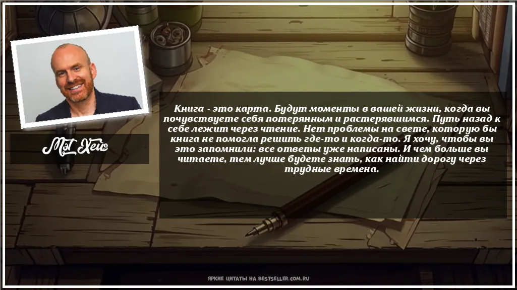 Картинка с цитатой - 'Книга - это карта. Будут моменты в...'