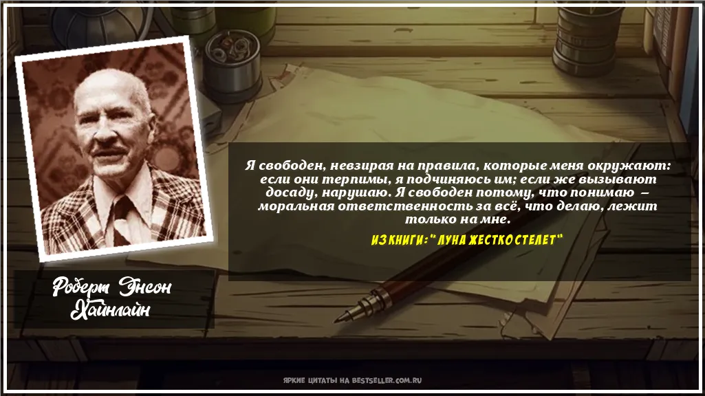 Картинка с цитатой - 'Я свободен, невзирая на правила,...'