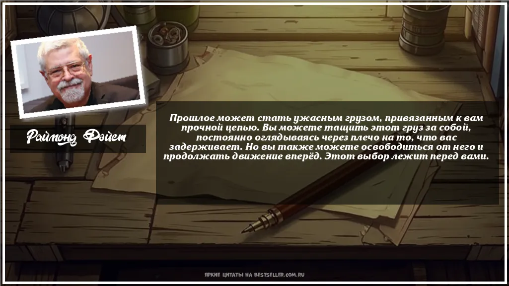 Картинка с цитатой - 'Прошлое может стать ужасным грузом,...'