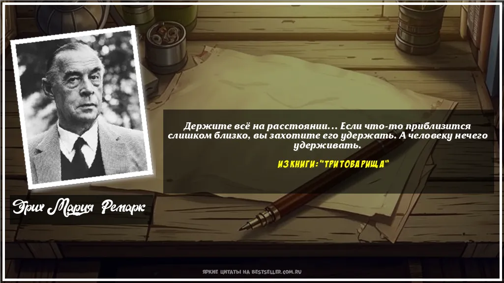 Картинка с цитатой - 'Держите всё на расстоянии... Если...'