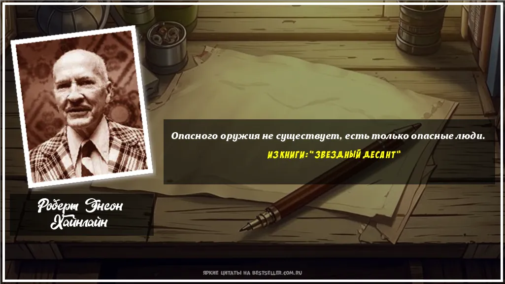 Картинка с цитатой - 'Опасного оружия не существует, есть...'