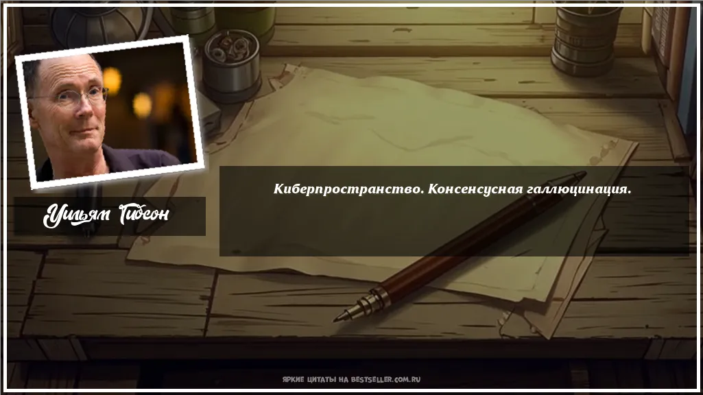 Картинка с цитатой - 'Киберпространство. Консенсусная галлюцинация.'