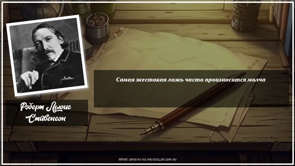 Картинка с цитатой - 'Самая жестокая ложь часто произносится молча'