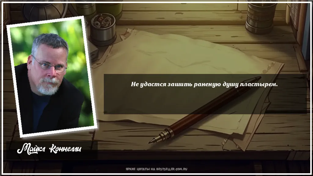Картинка с цитатой - 'Не удастся зашить раненую душу пластырем.'
