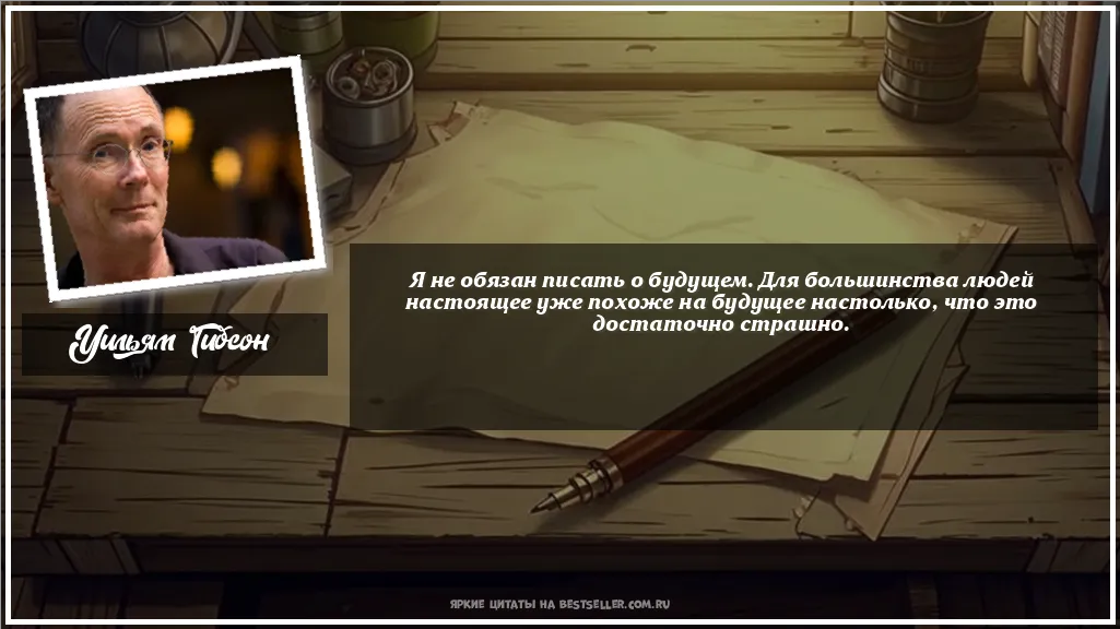 Картинка с цитатой - 'Я не обязан писать о будущем. Для...'
