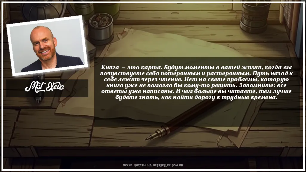 Картинка с цитатой — Книга — это карта. Будут моменты в...