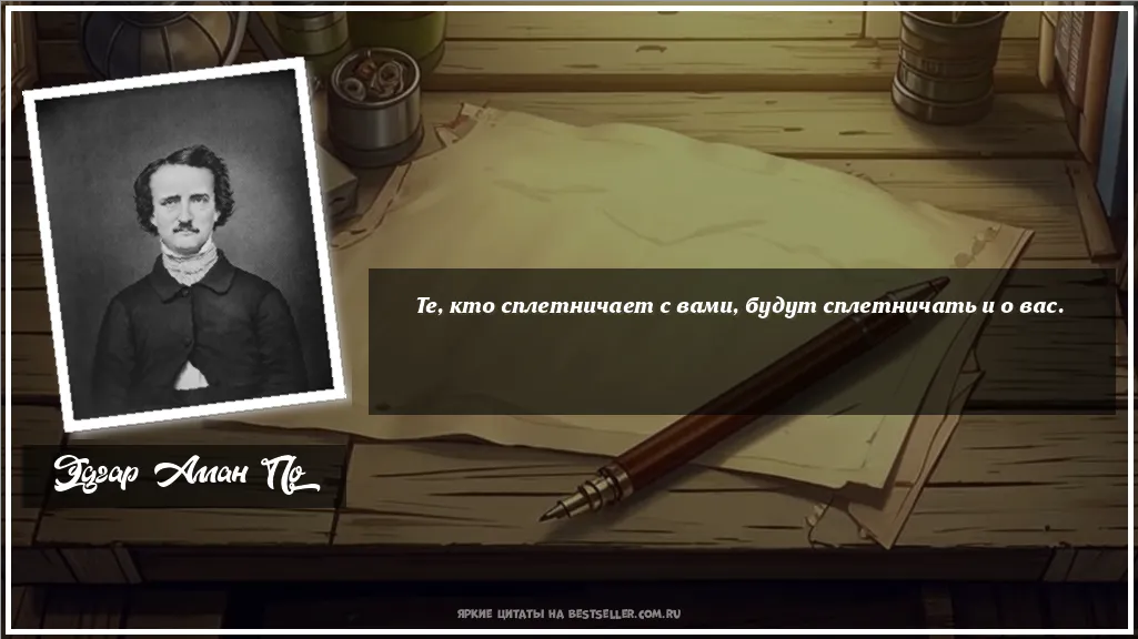 Картинка с цитатой - 'Те, кто сплетничает с вами, будут...'