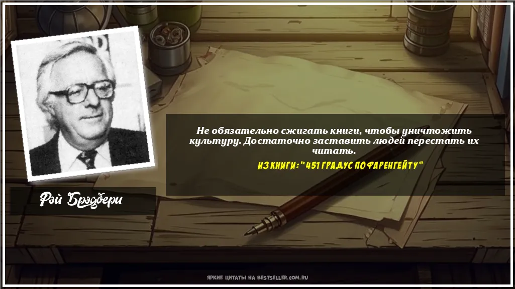 Картинка с цитатой — Не обязательно сжигать книги, чтобы...