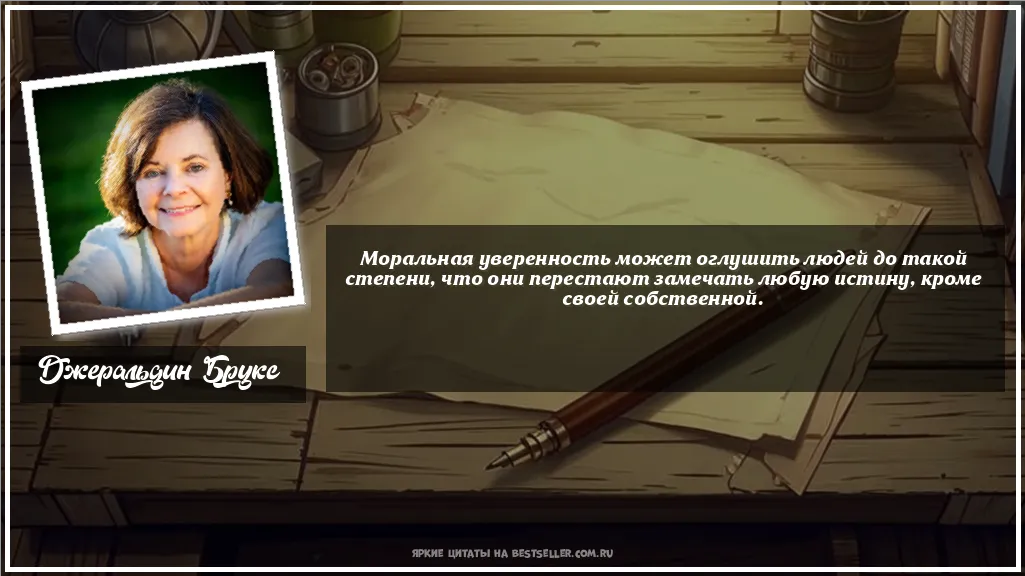 Картинка с цитатой - 'Моральная уверенность может оглушить...'
