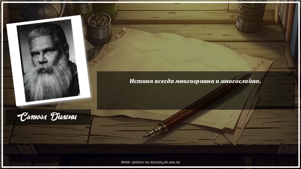 Картинка с цитатой - 'Истина всегда многогранна и многослойна.'