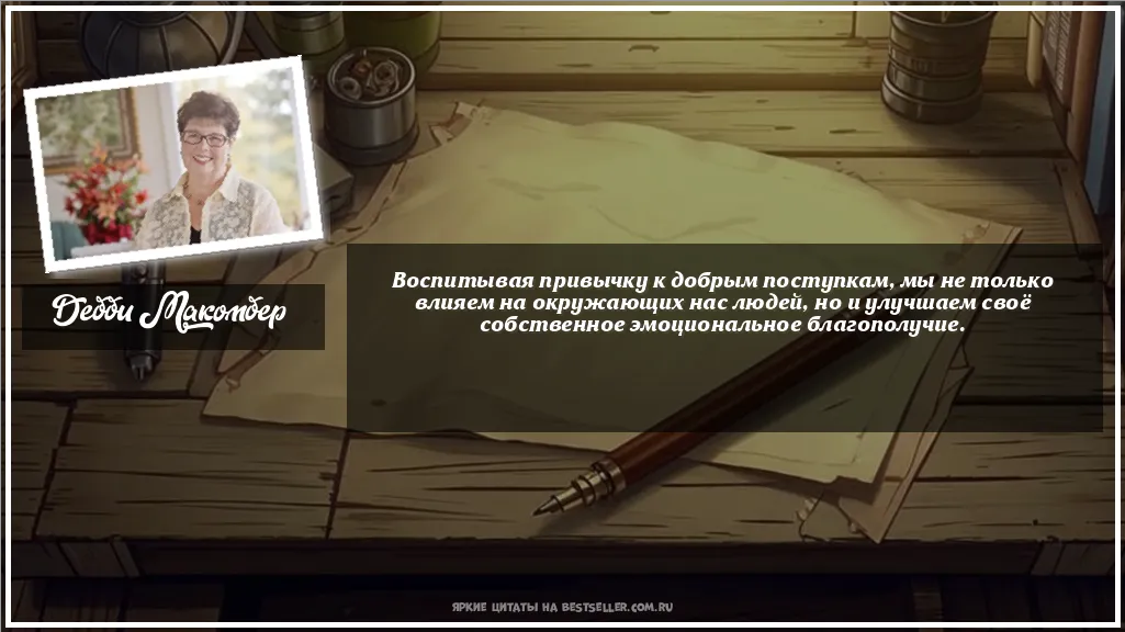 Картинка с цитатой — Воспитывая привычку к добрым...