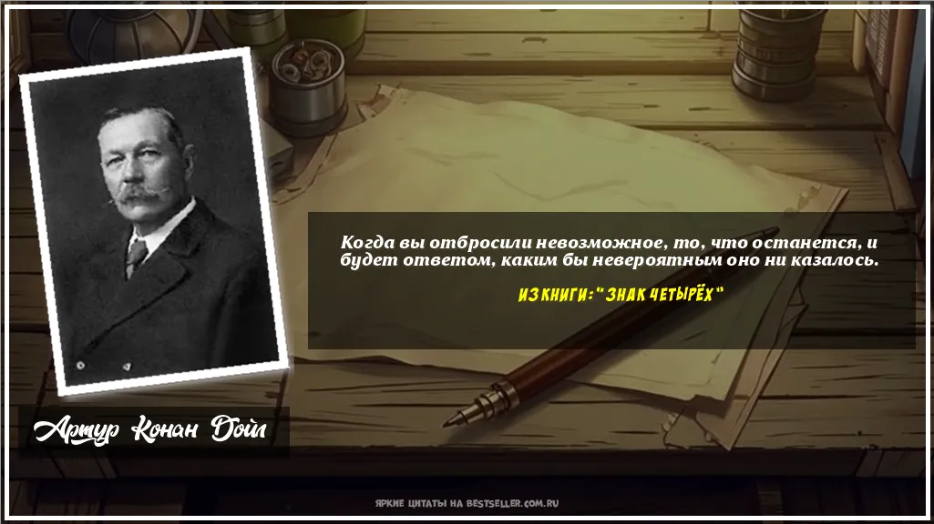 Картинка с цитатой — Когда вы отбросили невозможное, то,...