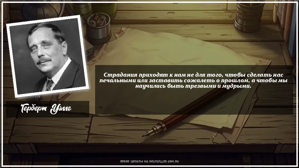 Картинка с цитатой - 'Страдания приходят к нам не для...'