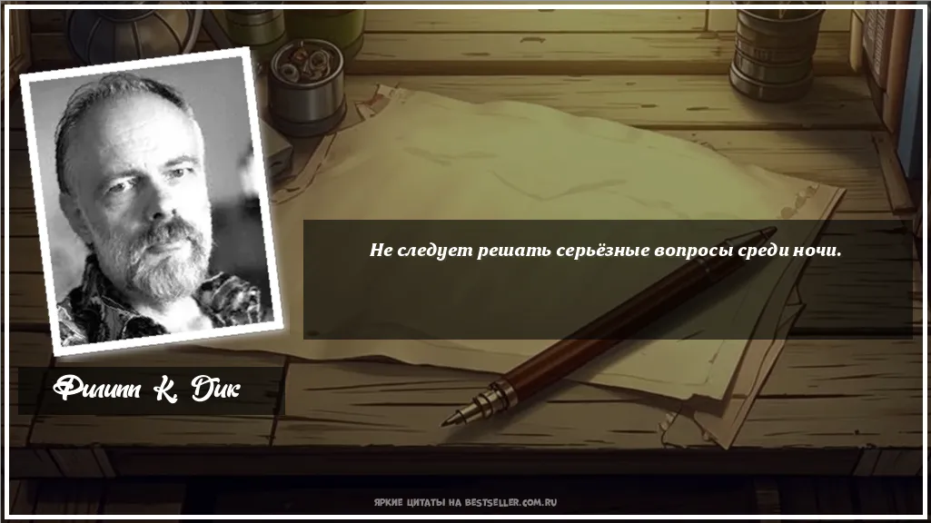 Картинка с цитатой - 'Не следует решать серьёзные вопросы...'