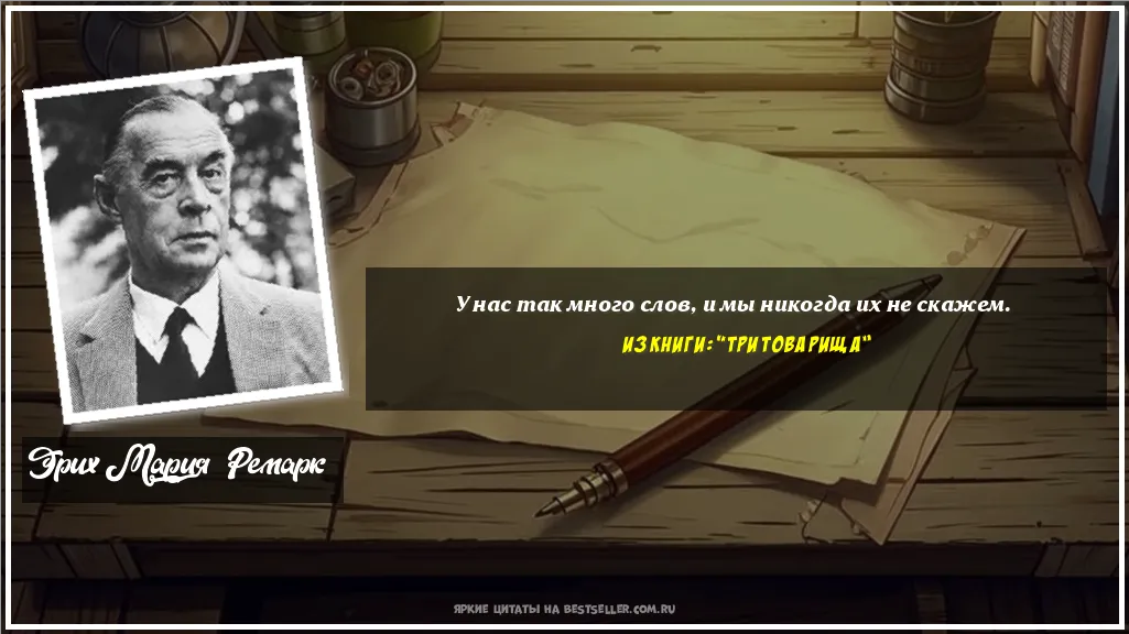 Картинка с цитатой - 'У нас так много слов, и мы никогда...'