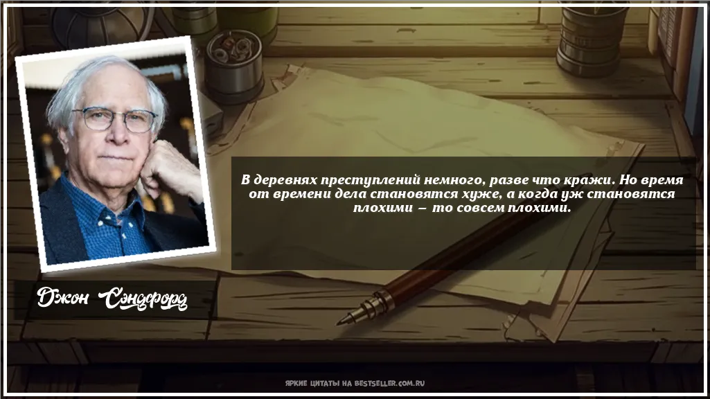 Картинка с цитатой — В деревнях преступлений немного,...