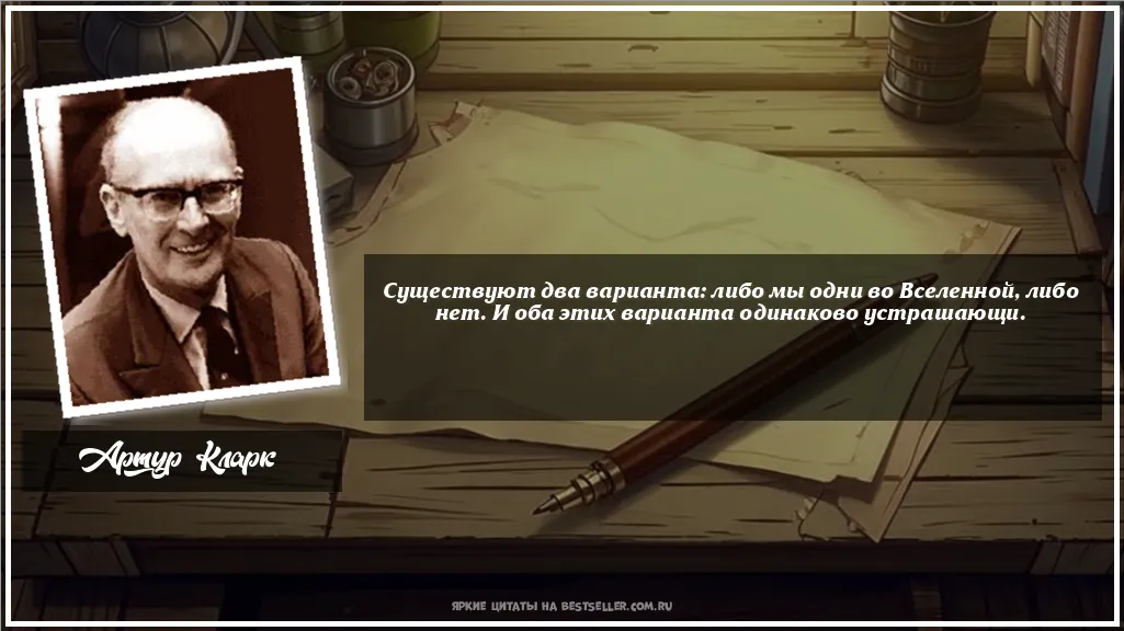 Картинка с цитатой - 'Существуют два варианта: либо мы...'