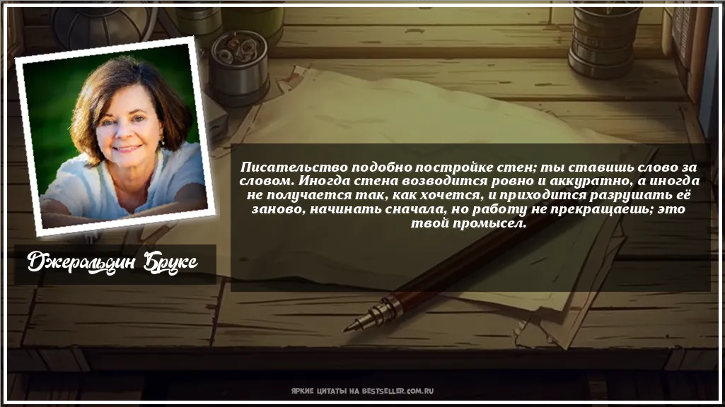 Картинка с цитатой - 'Писательство подобно постройке стен;...'