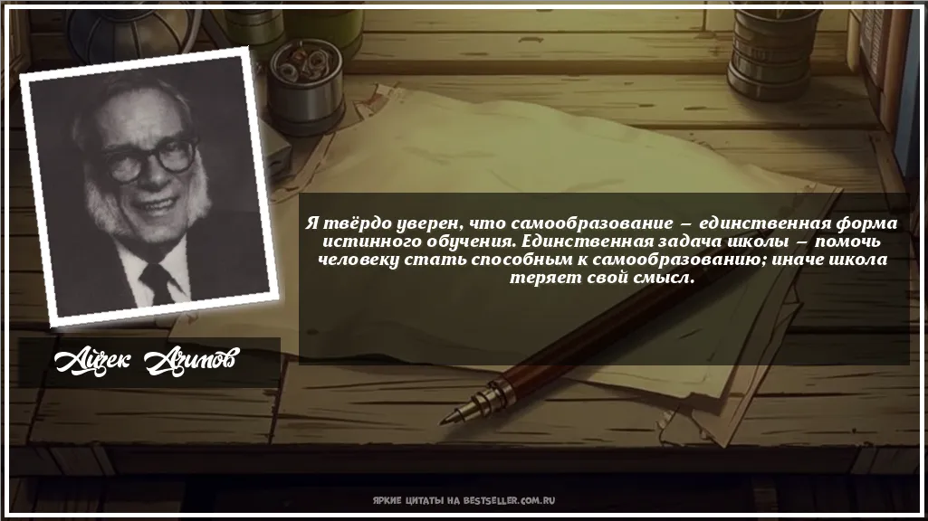 Картинка с цитатой — Я твёрдо уверен, что самообразование...