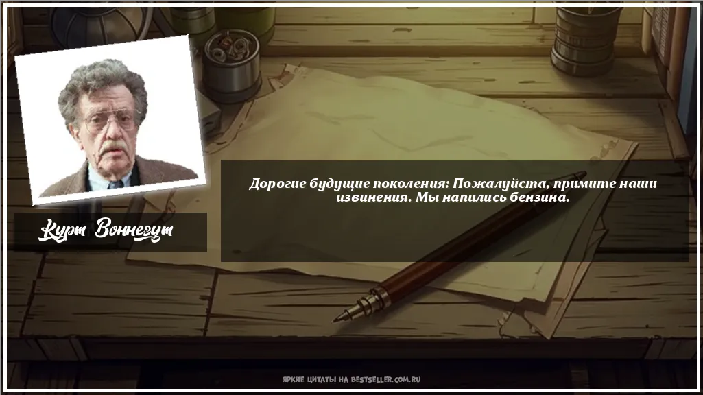 Картинка с цитатой - 'Дорогие будущие поколения:...'