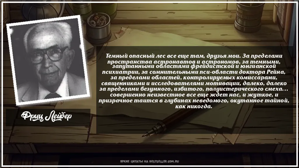 Картинка с цитатой - 'Темный опасный лес все еще там,...'