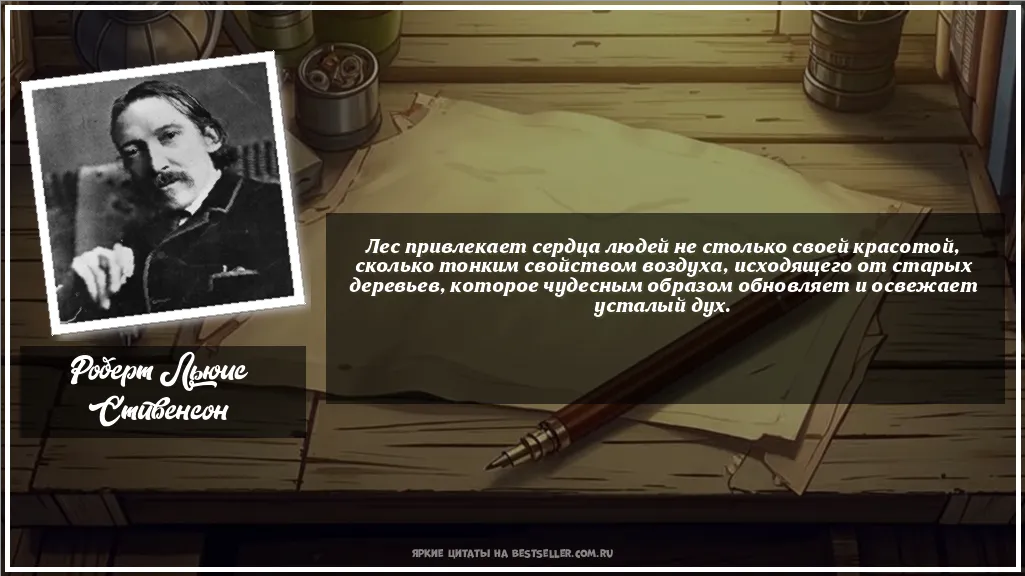 Картинка с цитатой - 'Лес привлекает сердца людей не...'