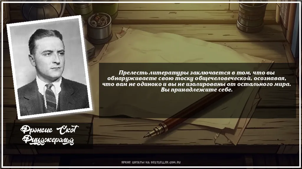 Картинка с цитатой - 'Прелесть литературы заключается в...'