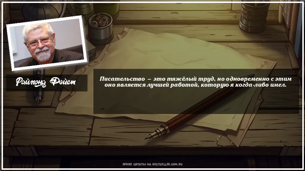 Картинка с цитатой - 'Писательство — это тяжёлый труд, но...'