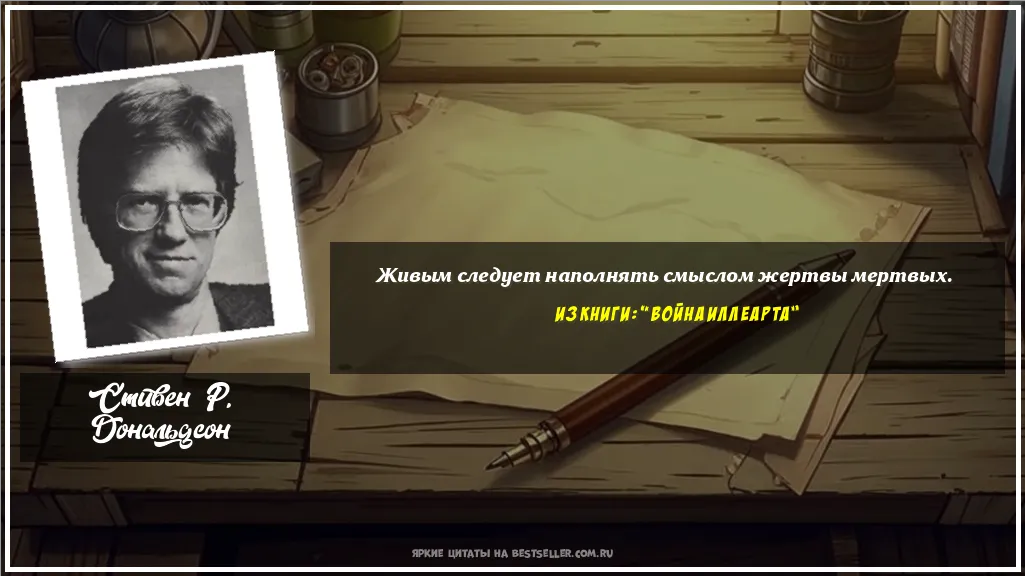 Картинка с цитатой - 'Живым следует наполнять смыслом...'