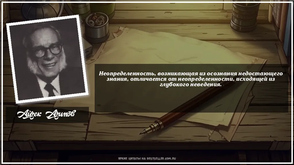 Картинка с цитатой - 'Неопределенность, возникающая из...'