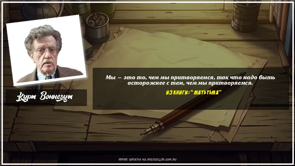 Картинка с цитатой — Мы — это то, чем мы притворяемся,...