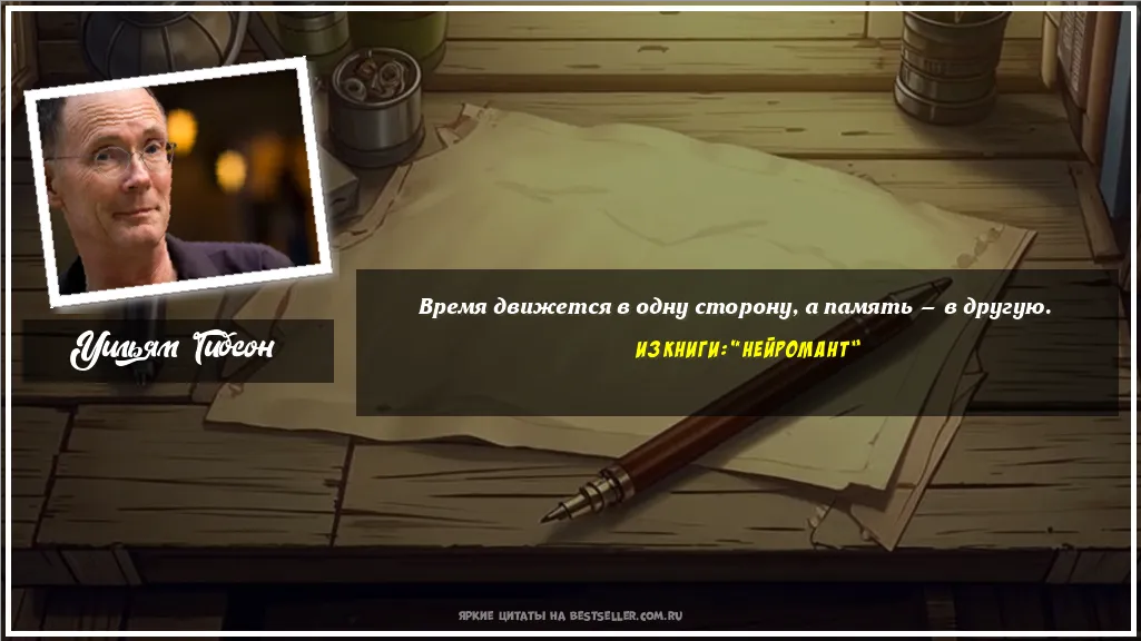 Картинка с цитатой - 'Время движется в одну сторону, а...'