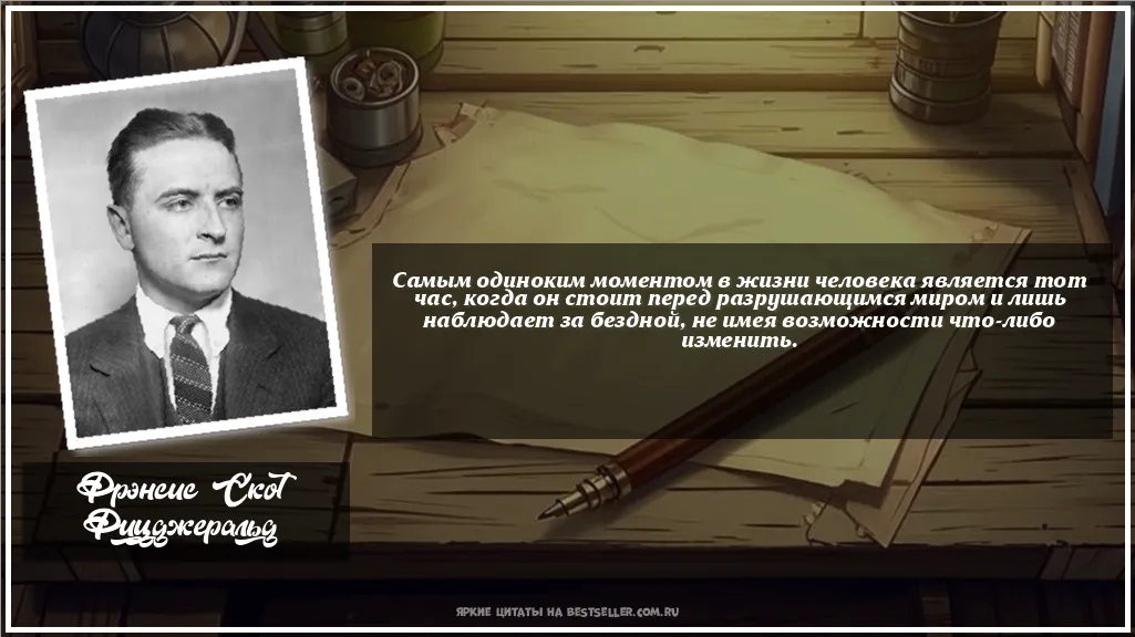 Картинка с цитатой - 'Самым одиноким моментом в жизни...'