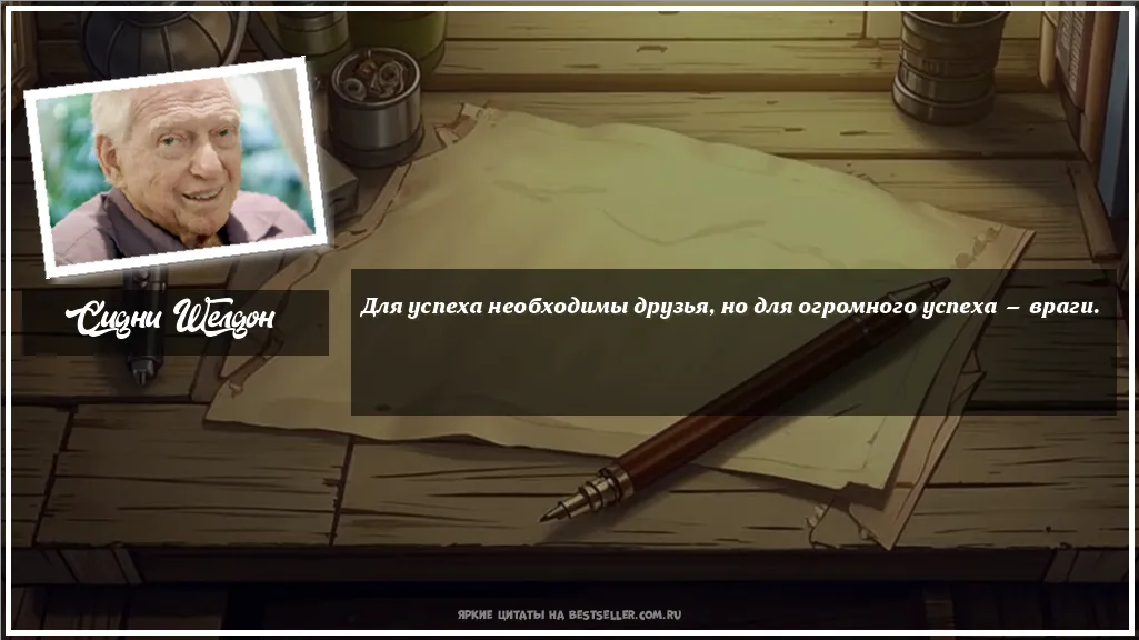 Картинка с цитатой - 'Для успеха необходимы друзья, но для...'