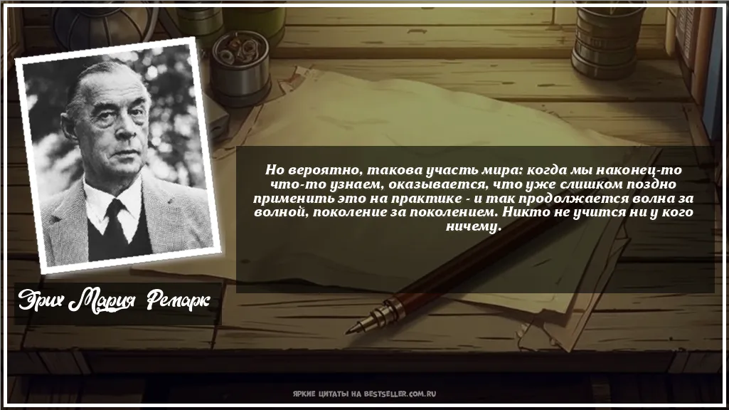 Картинка с цитатой - 'Но вероятно, такова участь мира:...'