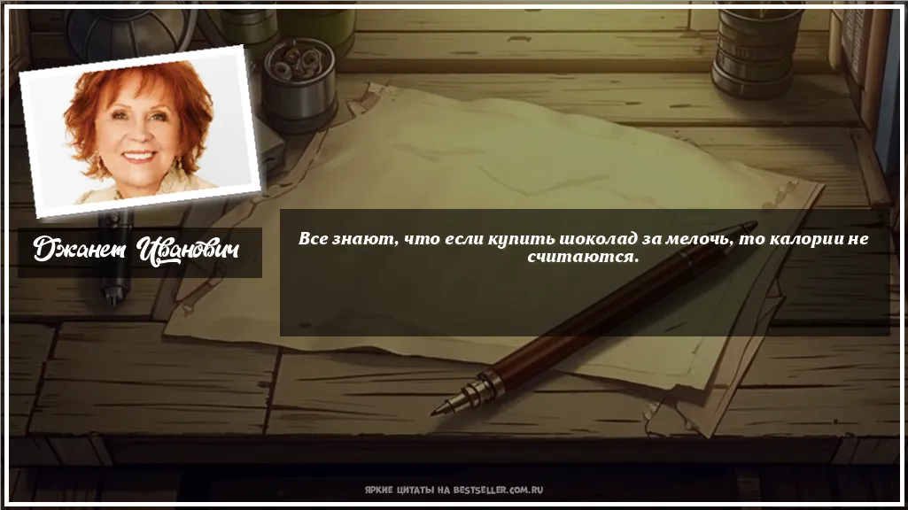 Картинка с цитатой - 'Все знают, что если купить шоколад...'