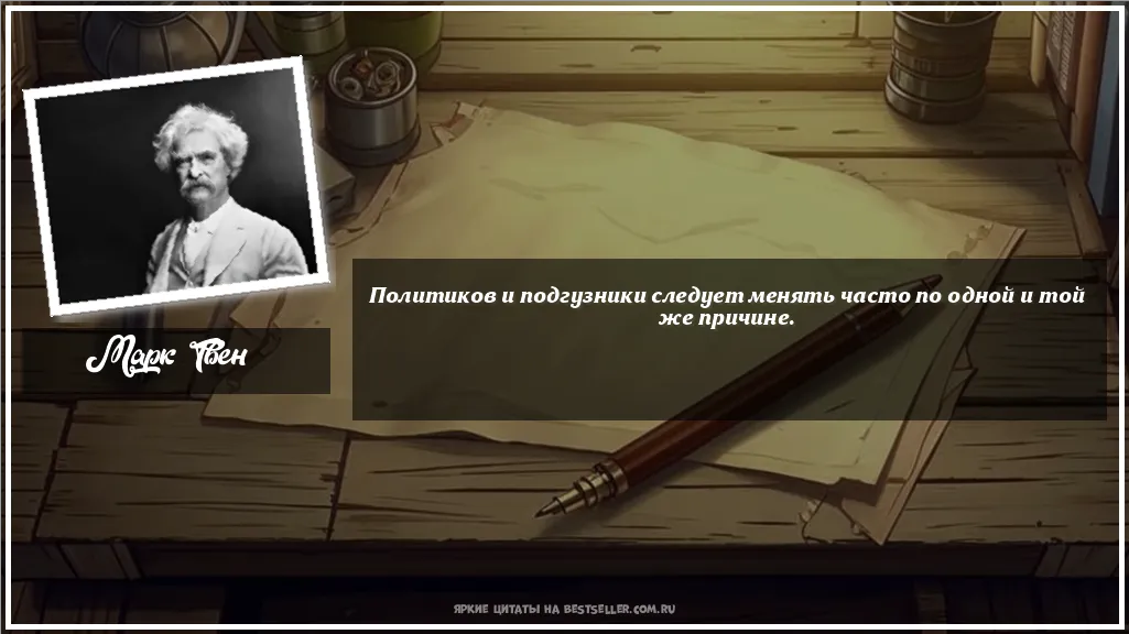 Картинка с цитатой - 'Политиков и подгузники следует...'