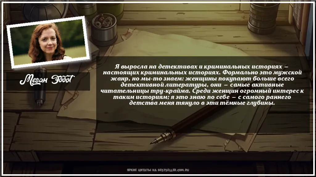 Картинка с цитатой — Я выросла на детективах и...