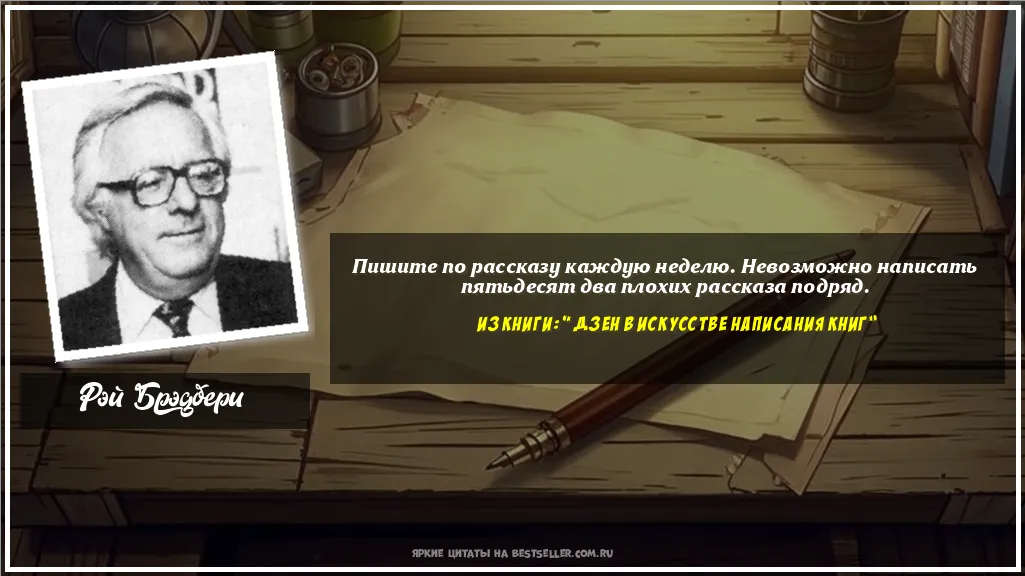 Картинка с цитатой — Пишите по рассказу каждую неделю....