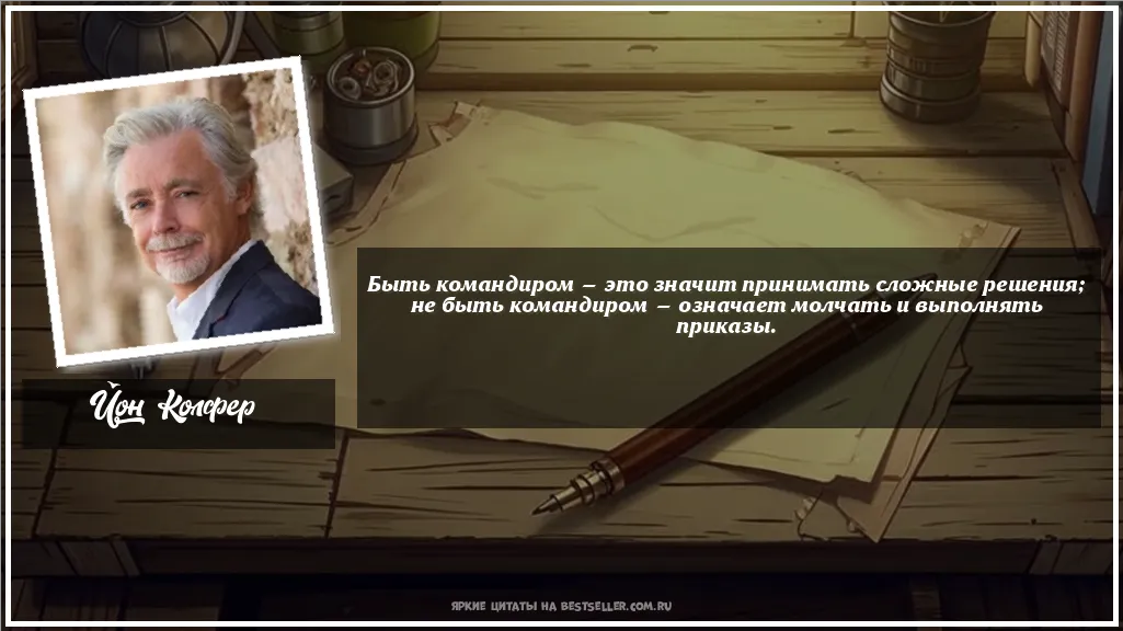 Картинка с цитатой - 'Быть командиром — это значит...'