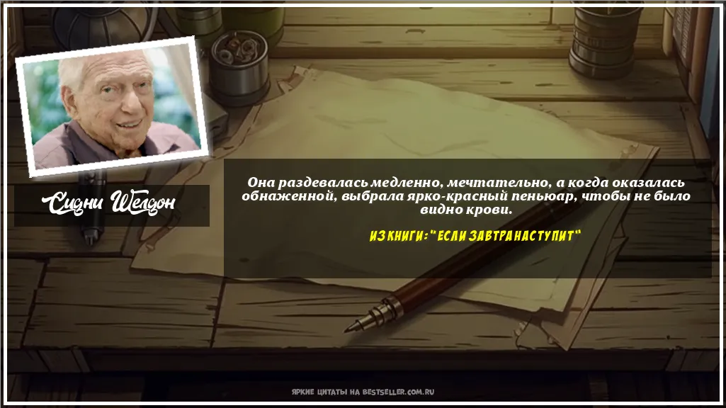 Картинка с цитатой - 'Она раздевалась медленно,...'