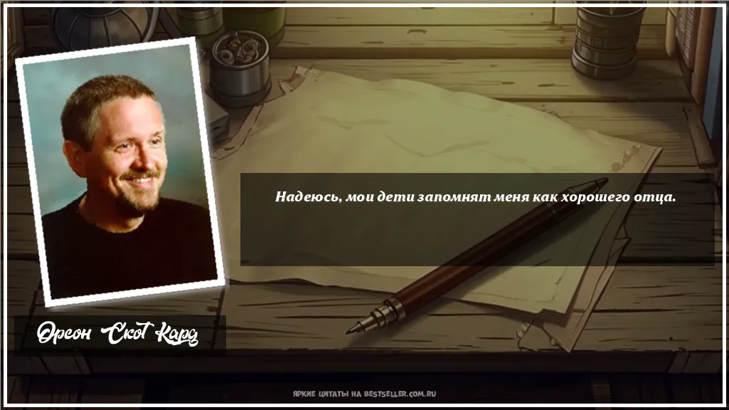 Картинка с цитатой - 'Надеюсь, мои дети запомнят меня как...'