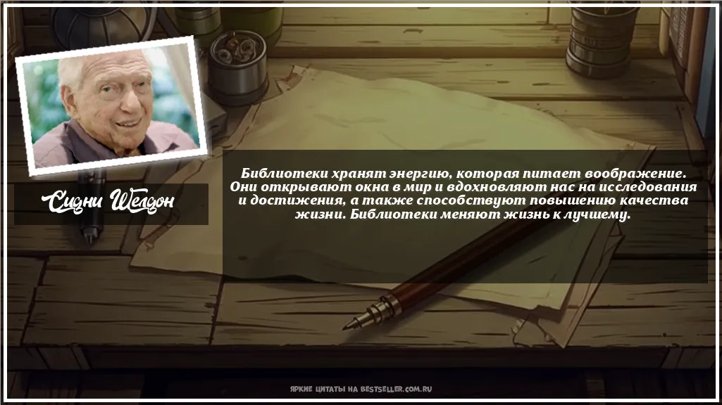 Картинка с цитатой - 'Библиотеки хранят энергию, которая...'