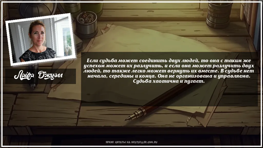Картинка с цитатой - 'Если судьба может соединить двух...'