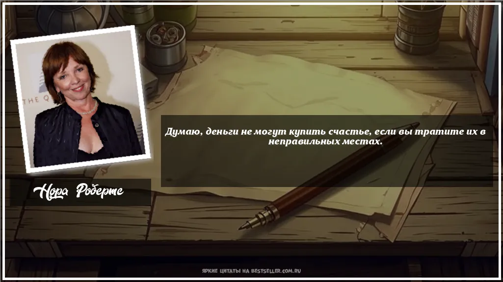 Картинка с цитатой - 'Думаю, деньги не могут купить...'