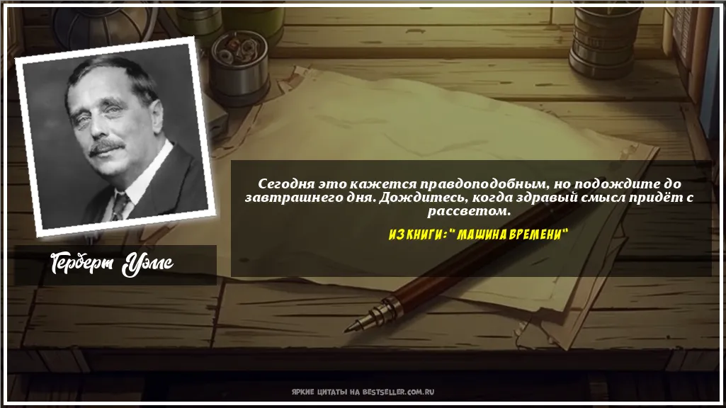 Картинка с цитатой - 'Сегодня это кажется правдоподобным,...'