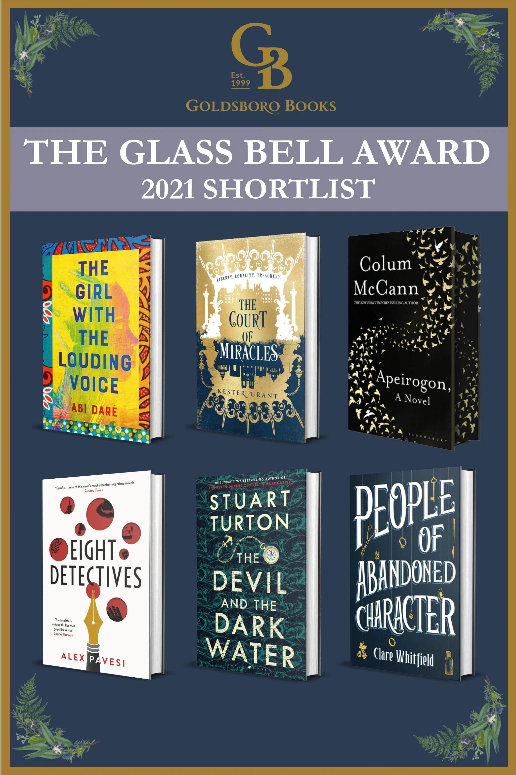 Объявлен шорт-лист премии Goldsboro Books Glass Bell Award 2021