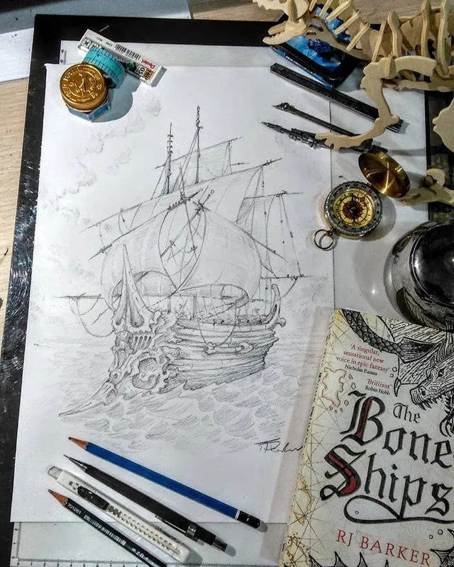 Костяные корабли, рисунок Тома Паркера