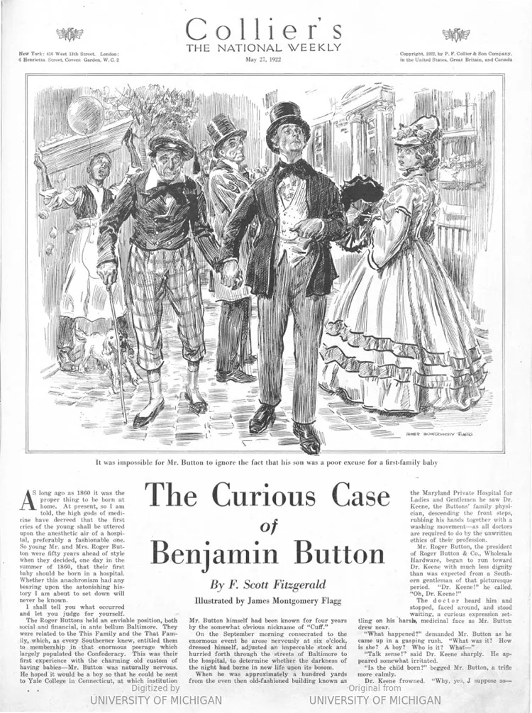 "Загадочный случай с Бенджамином Баттоном", рассказ в журнале Collier's Magazine, 1922 год. (Фото: Wikimedia Commons [Public domain])
